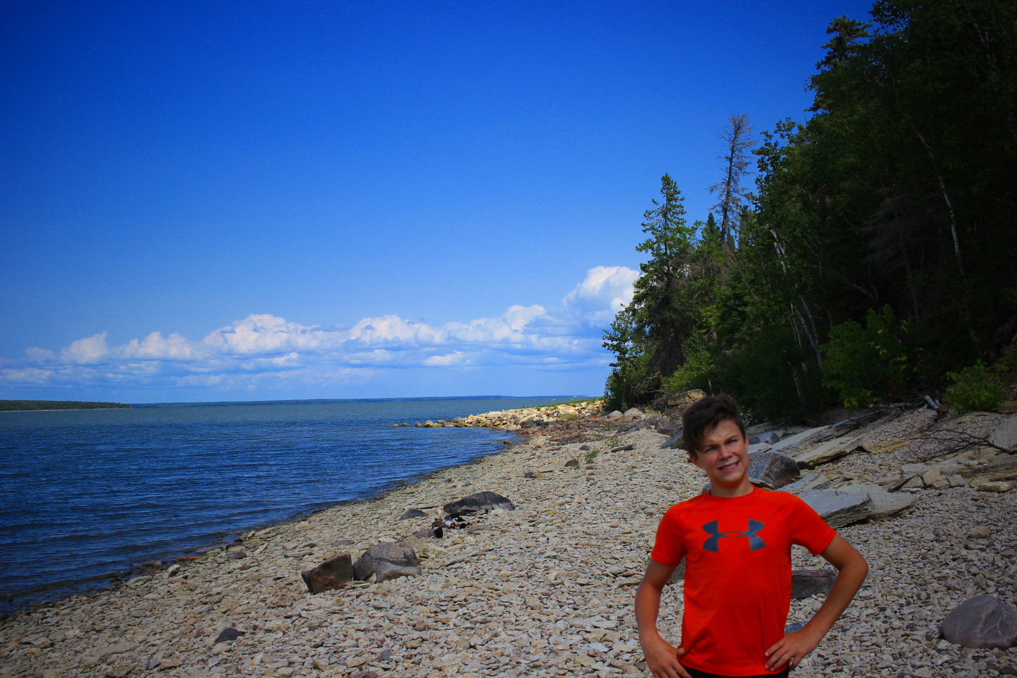 C. at the quarry
