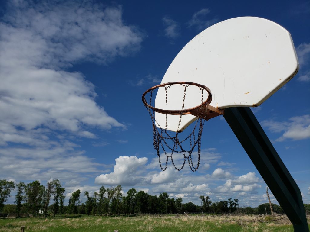 Disused basketball court at Turtle Crossing