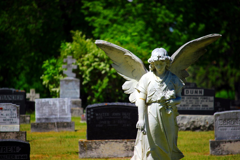 Angel statue in the graveyard