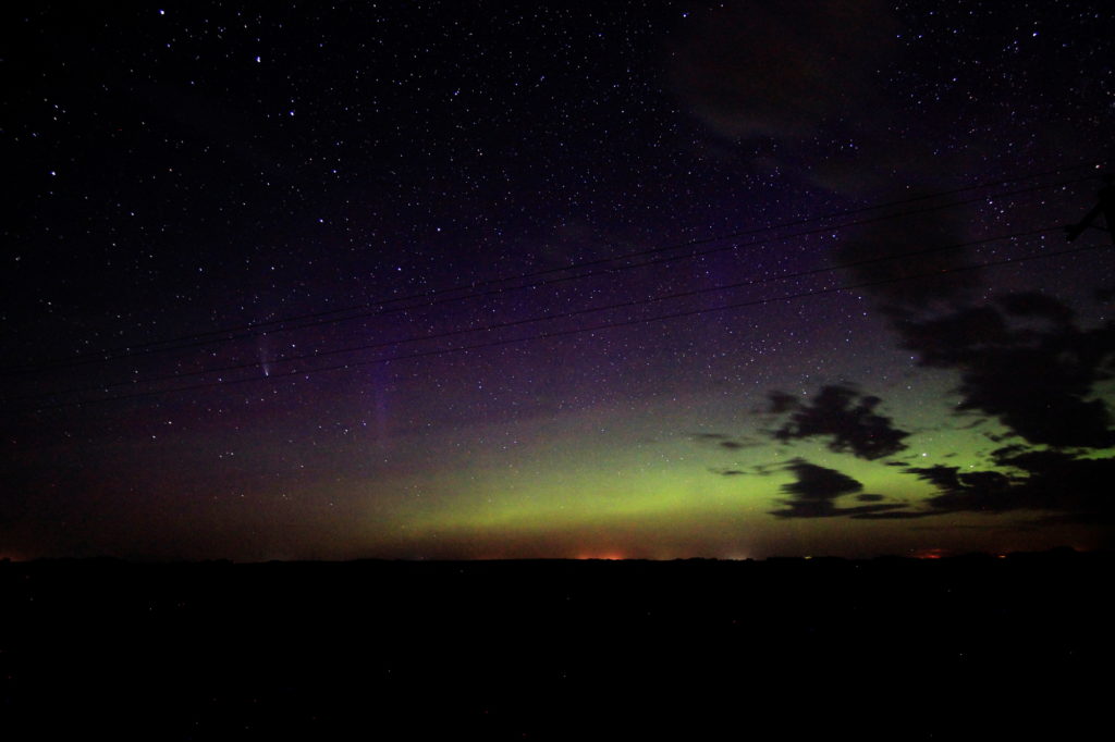 Comet NEOWISE and aurora
