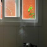 Coffee perking under a window