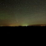 Comet NEOWISE above the prairie horizon