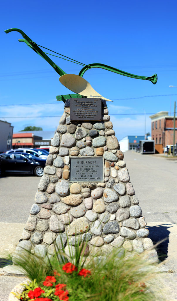 Minnedosa cairn with a plough on top