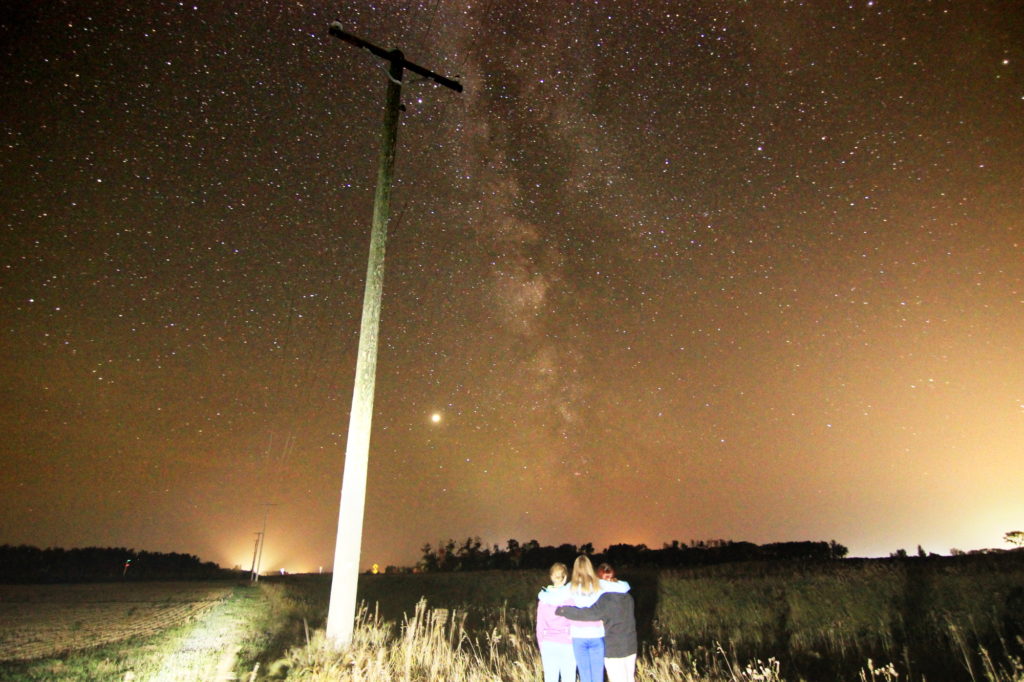 The nieces checking out the galaxy