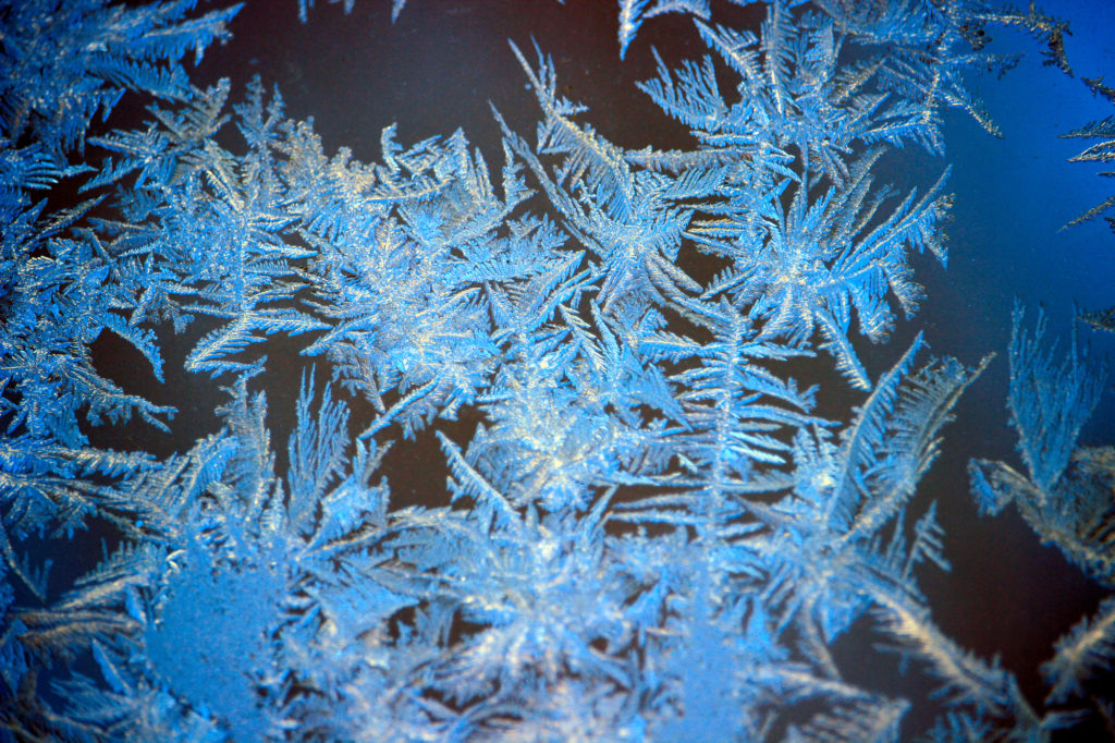 Frosty windows in the porch