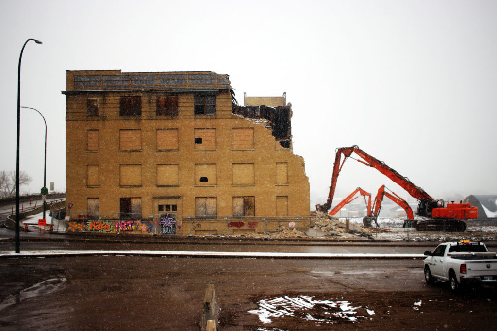 Kullbergs warehouse -- southeast corner being demolished