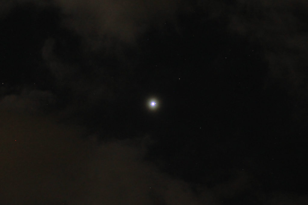 Jupiter, with Callisto and Ganymede visible