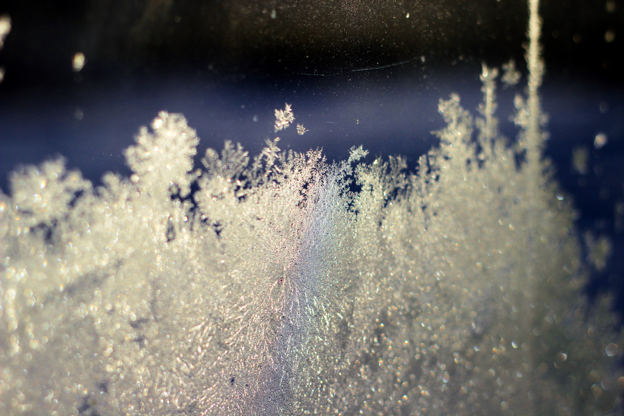 Frost on the window at the farm