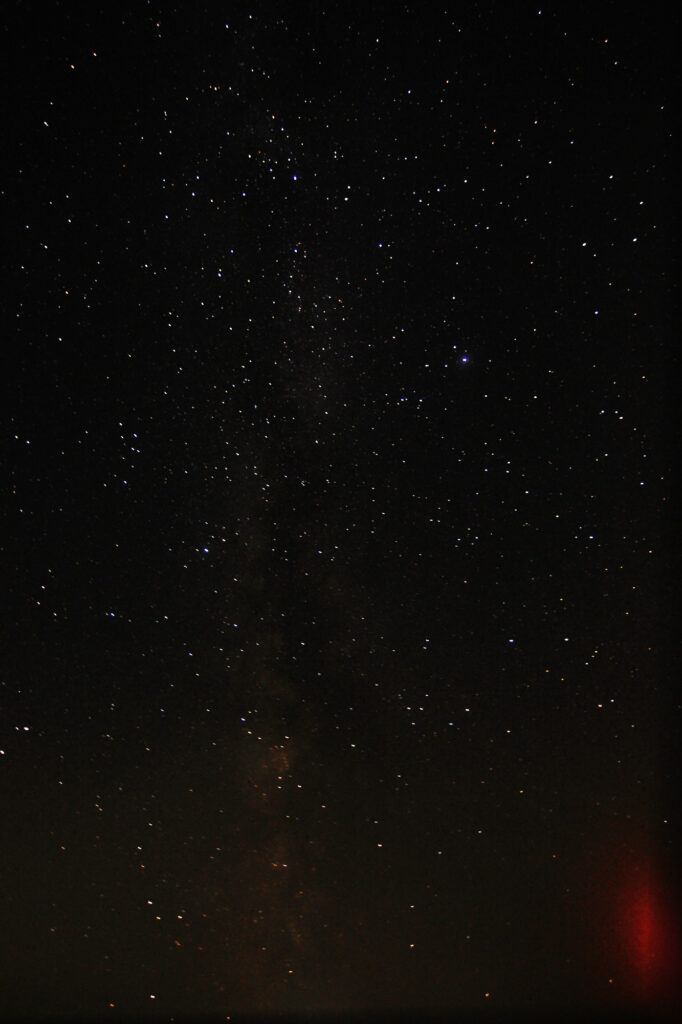 The Milky Way, stack of 19 images at ISO 400. The photo is pretty dark, and there's not a lot of detail.