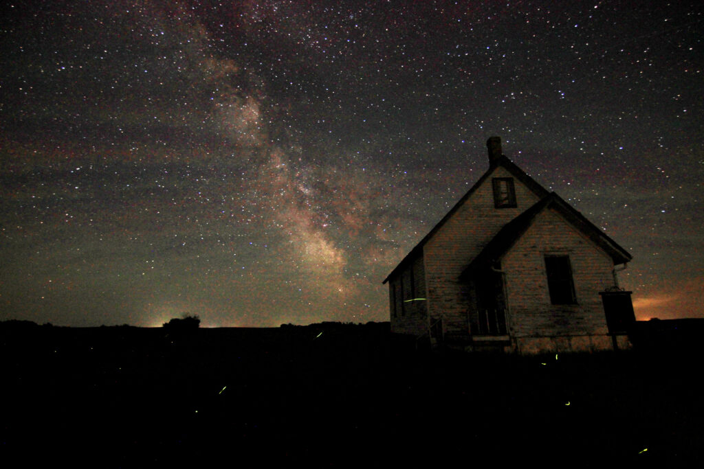 The Milky Way behind an abandoned church