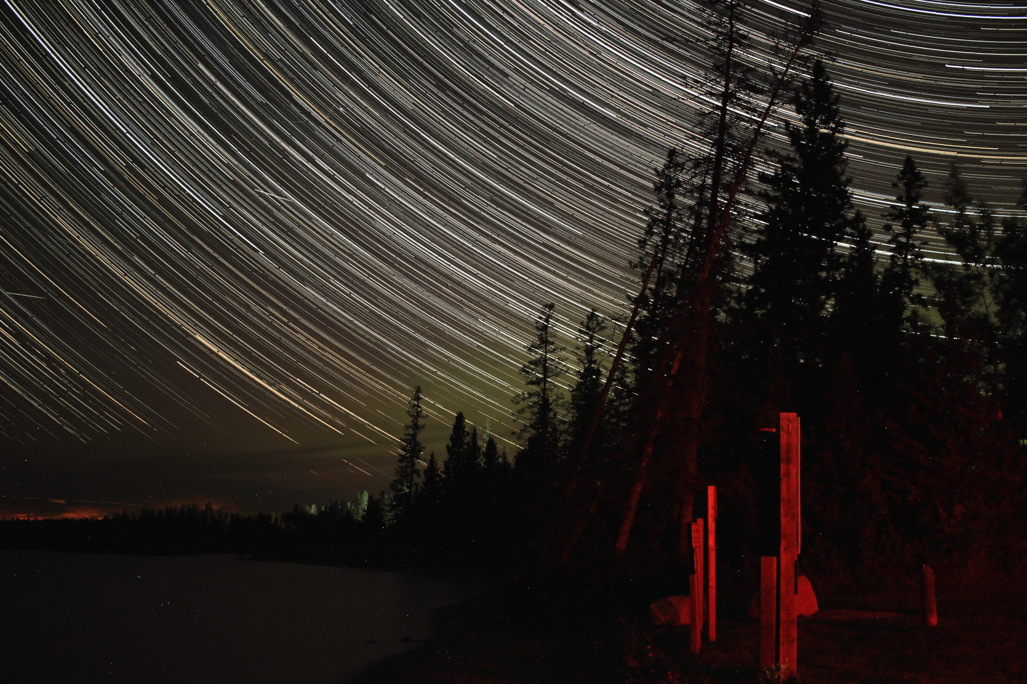 Star trails at Spruces - about 90 minutes