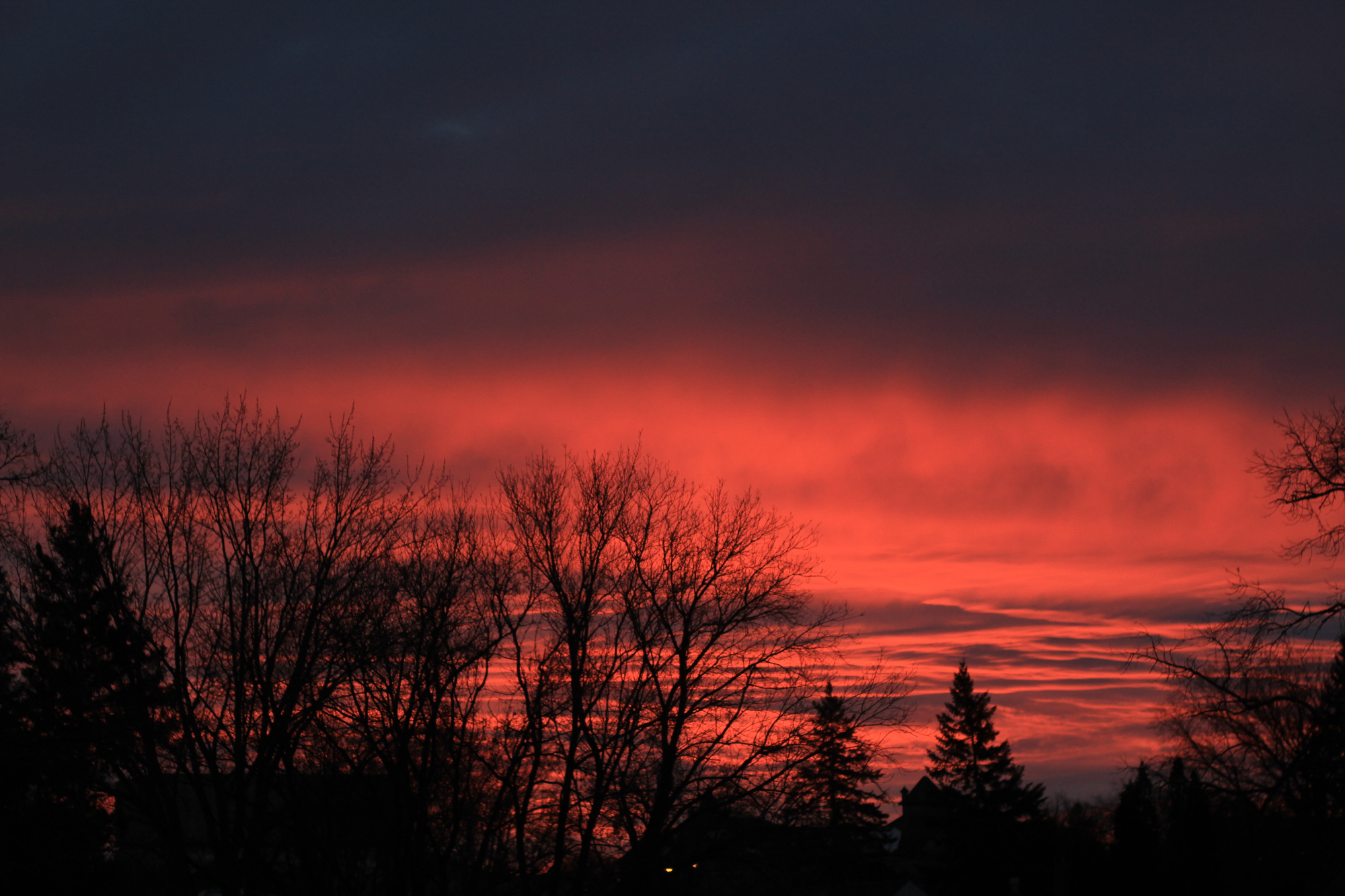 Red clouds at sunrise