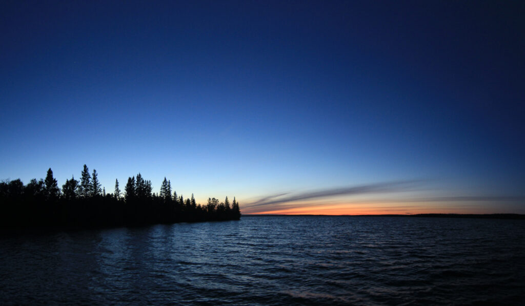 panoramic view of the sunset at Wasagaming