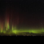 Aurora Borealis hugging the northern horizon